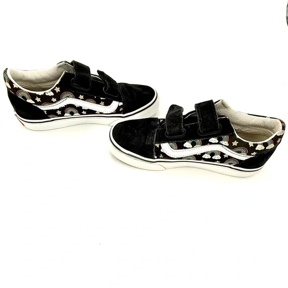 Vans Kids Black Sneakers with Rainbow Accents‎ - Picture 2 of 8